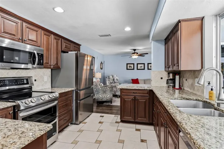 Kitchen offers plenty of counter space