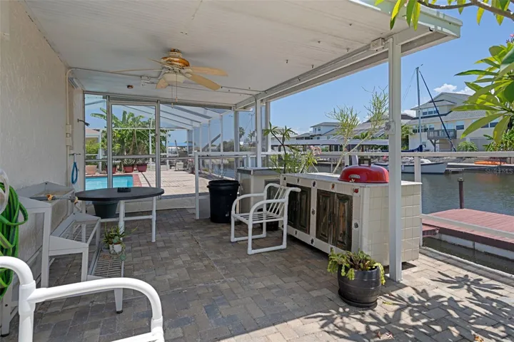 Covered Paver Lanai with Grill and Propane Stove