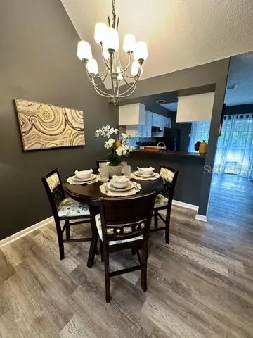 Dinette area with bar height pub style table