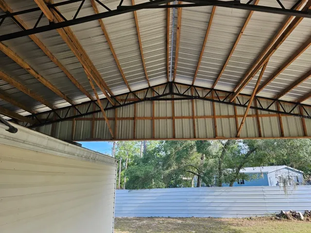 New pole barn details, side fence separating neighbors