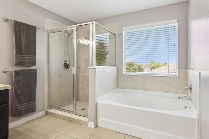 Primary Bathroom shower and garden tub