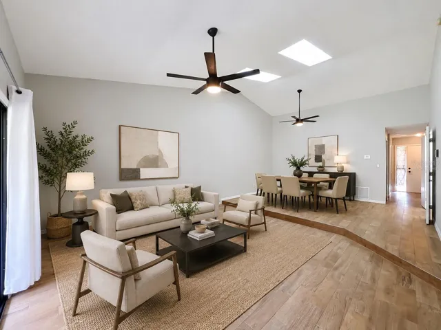 Virtually Staged- Living and Dining Area