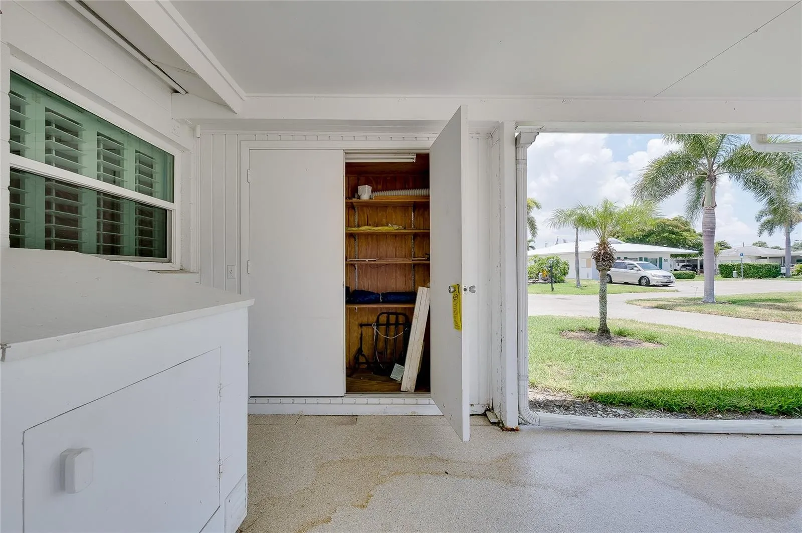 Carport storage - view of the larger "closet".