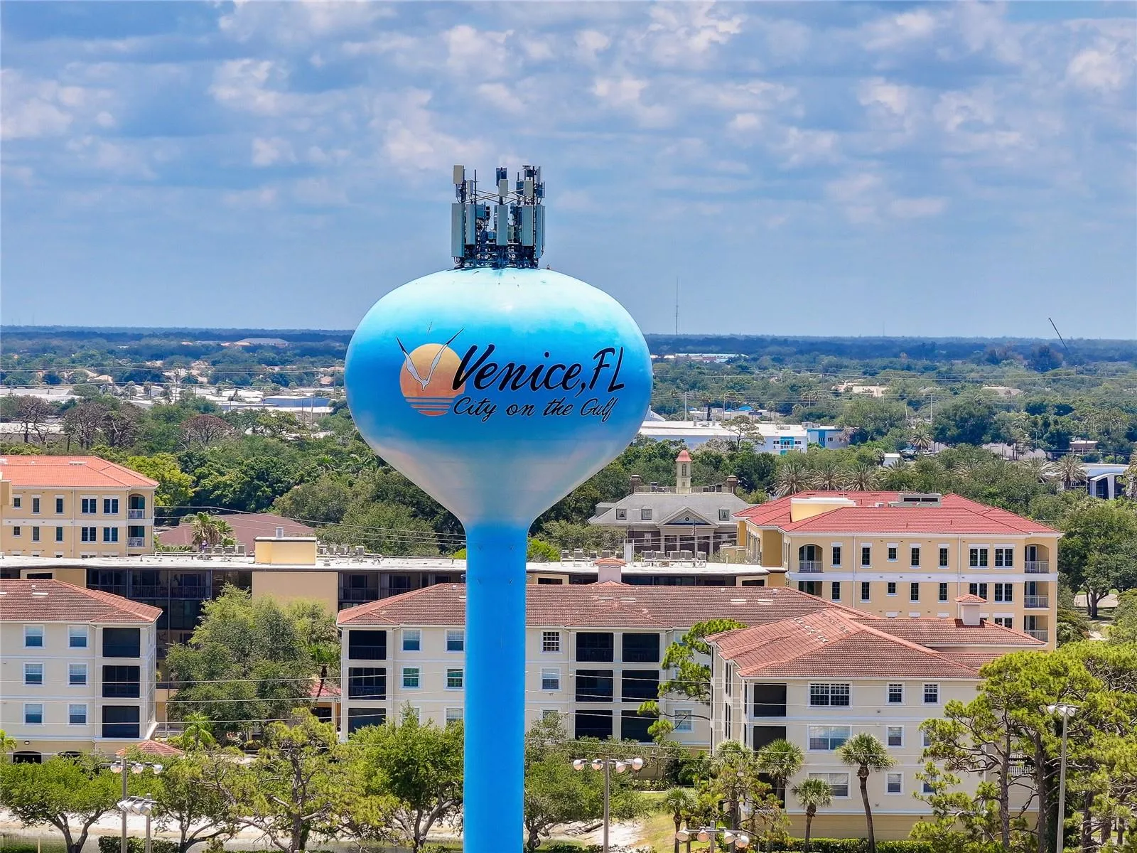 This Venice tower is located in a park about a block away.
