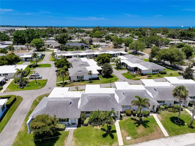 Aerial view of the block. Unit #112 is 2nd from the left