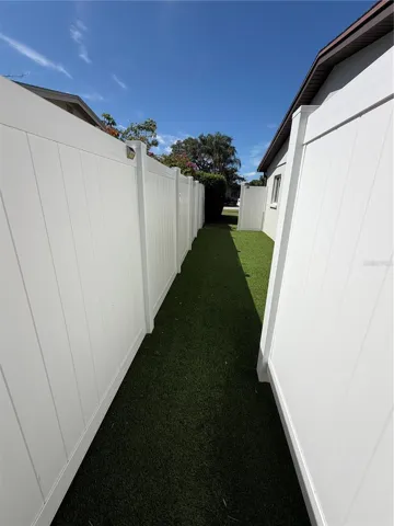 fenced yard