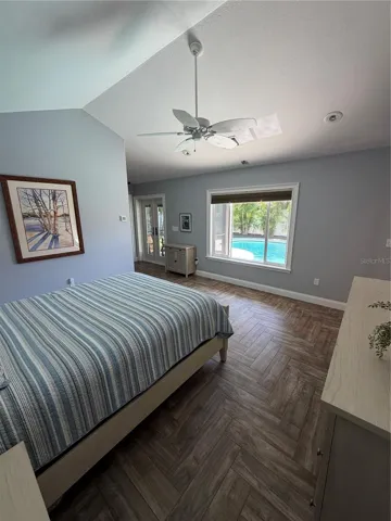 Primary bedroom view of pool