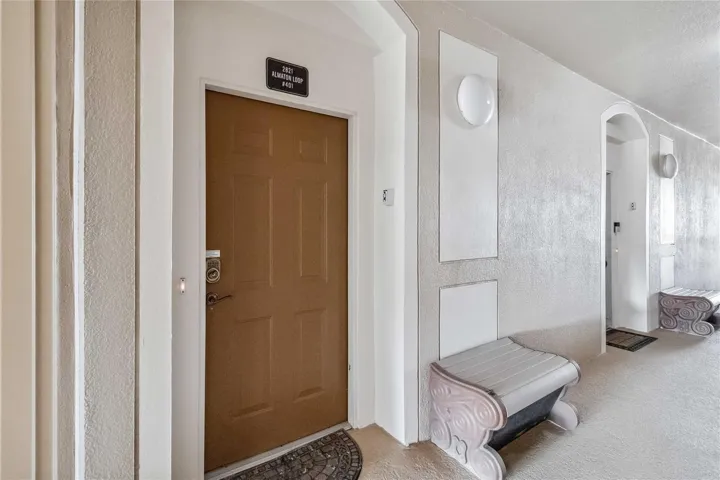 Main door with key pad.