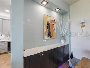 Built in cabinet in the dining room.