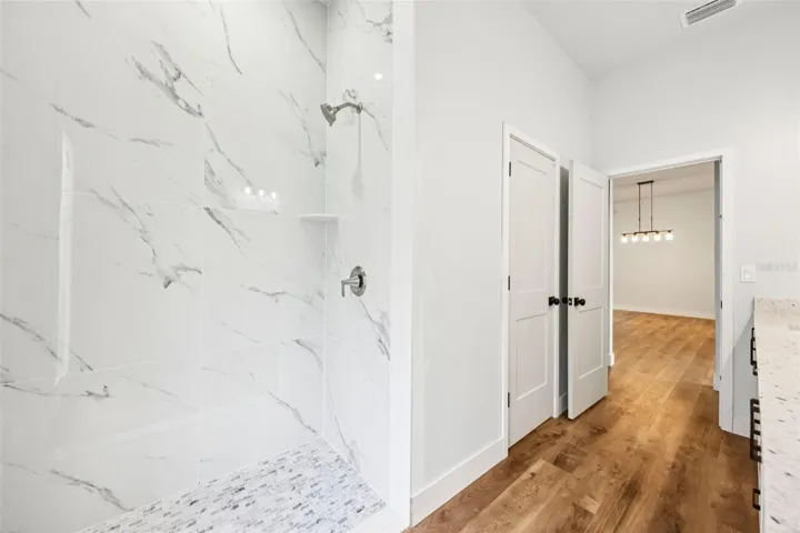 Pool Bath shower and toilet closet