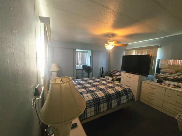 Bedroom with lots of closets