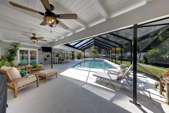 Another view of the porch and pool