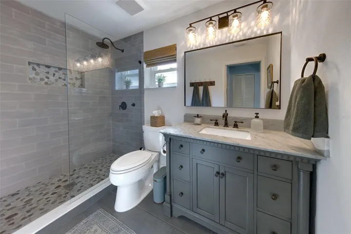 Updated bathroom attached to primary
