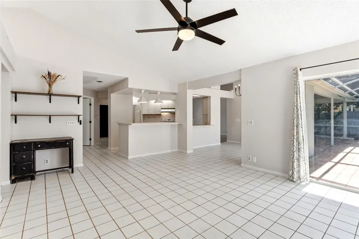 Living Room with Ceiling Fan