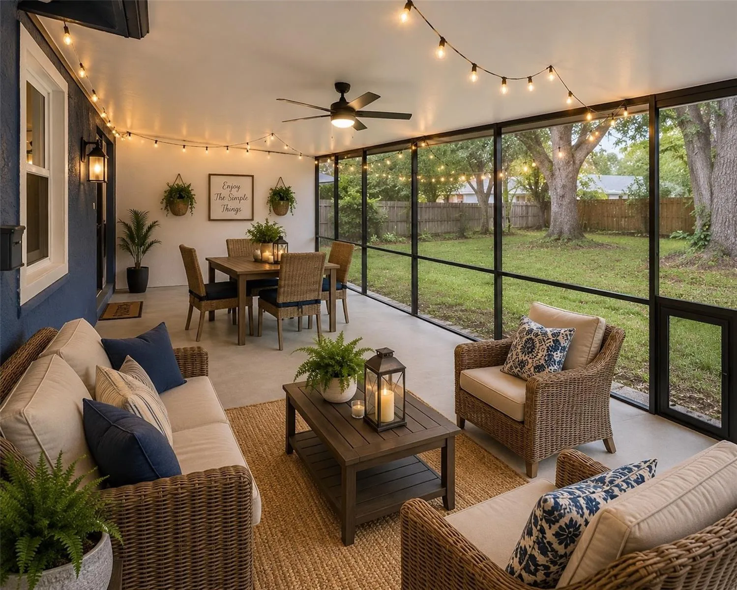 Virtually Staged - Large Screened Patio Overlooking Backyard