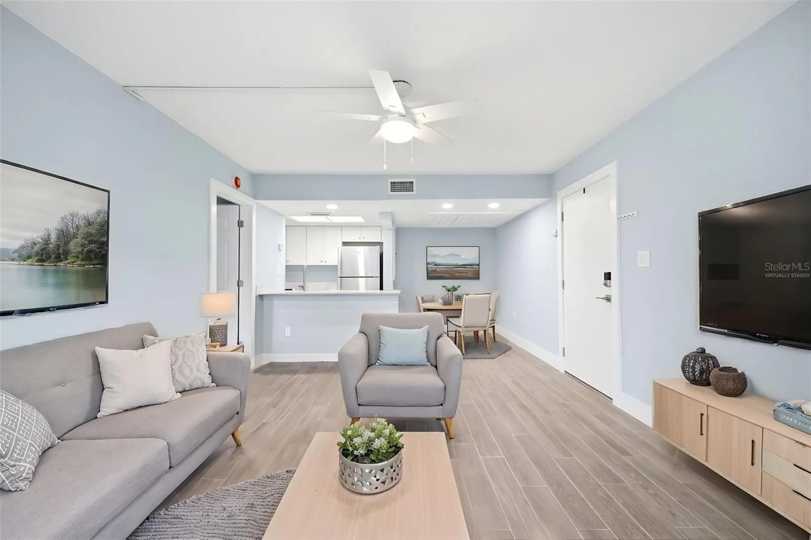 Living Room and Dining Areas Virtually Staged