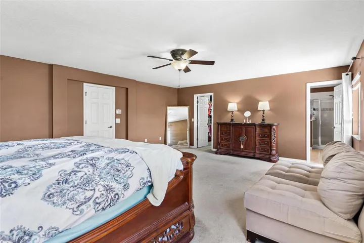 Oversized Primary Suite is a perfect place to relax after a day or evening entertaining.