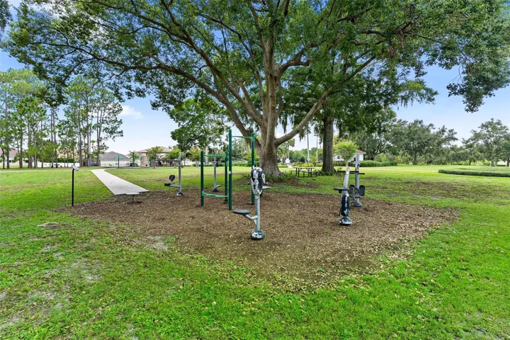 Workout circuit in 10 acre private park.
