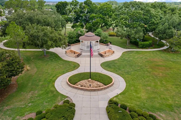 Gazebo and American Flag greet you as you enter the 10 acre private community park.