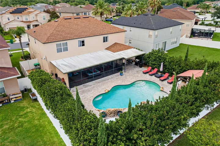 Aerial of back of home
