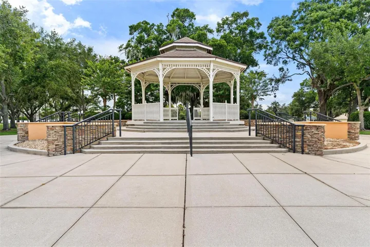 Gazebo in park where community events take place throughout the year.