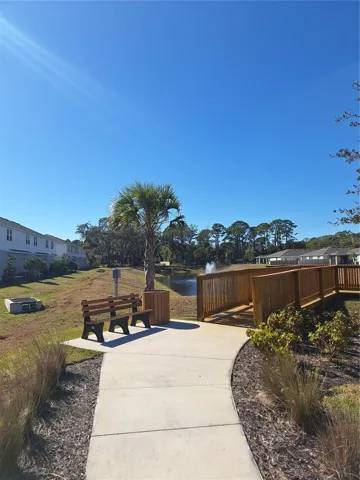 community sidewalk bench area