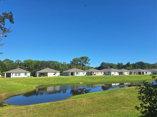 pond behind unit