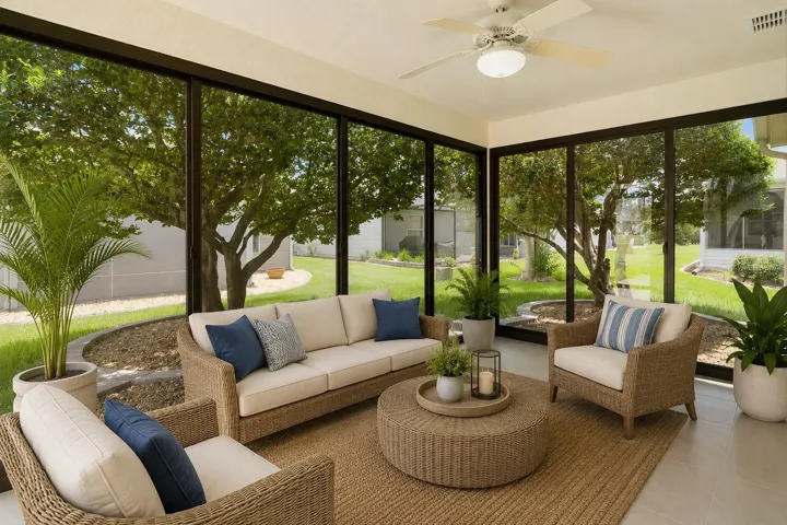 Virtually staged lanai