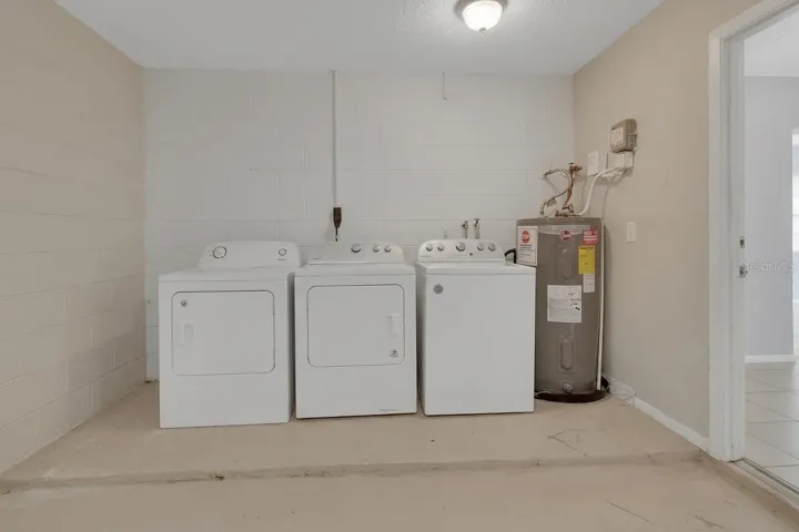 Garage with laundry area