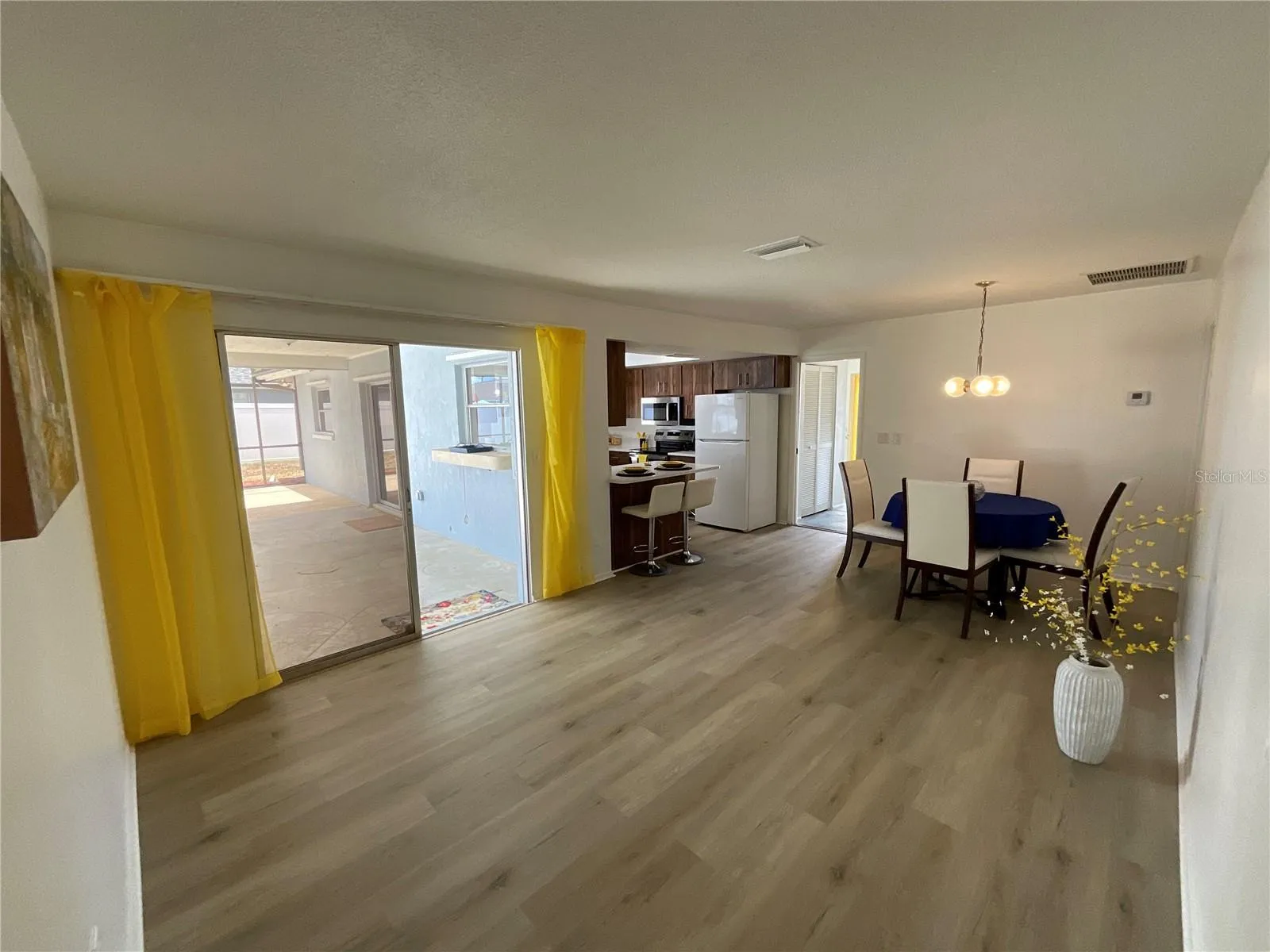 View of family room from split bedroom floorplan