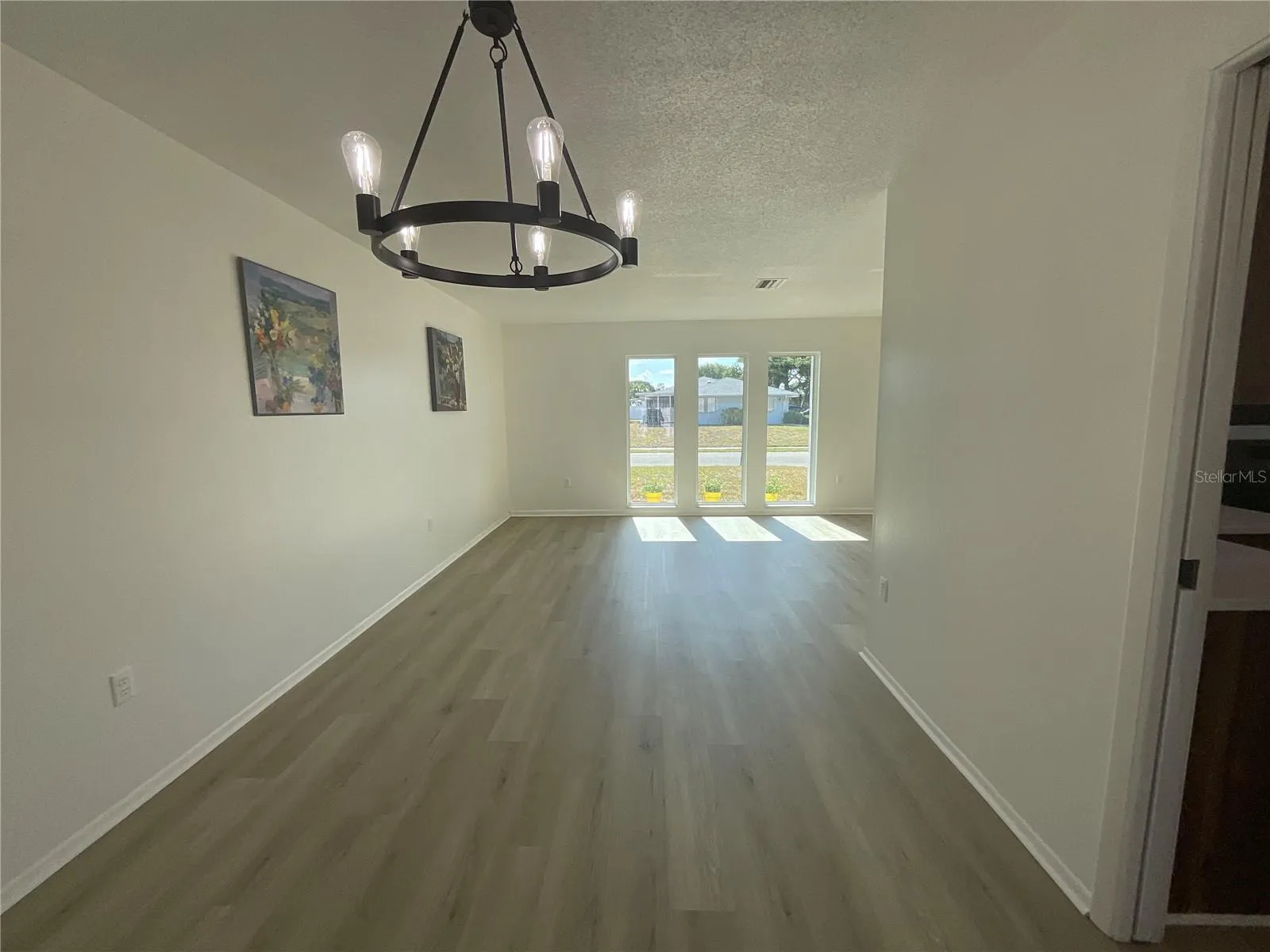 Dining area off kitchen with pocket door for privacy