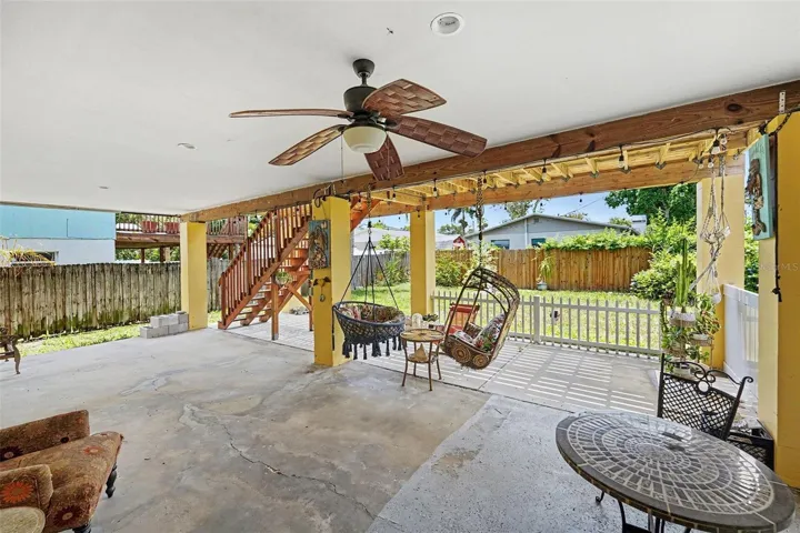 Oversized covered patio, perfect for entertaining or relaxing.