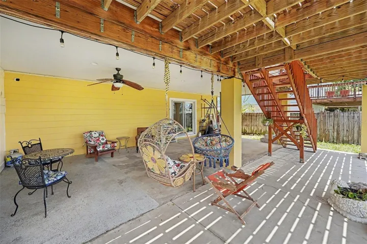 Oversized covered patio, perfect for entertaining or relaxing.