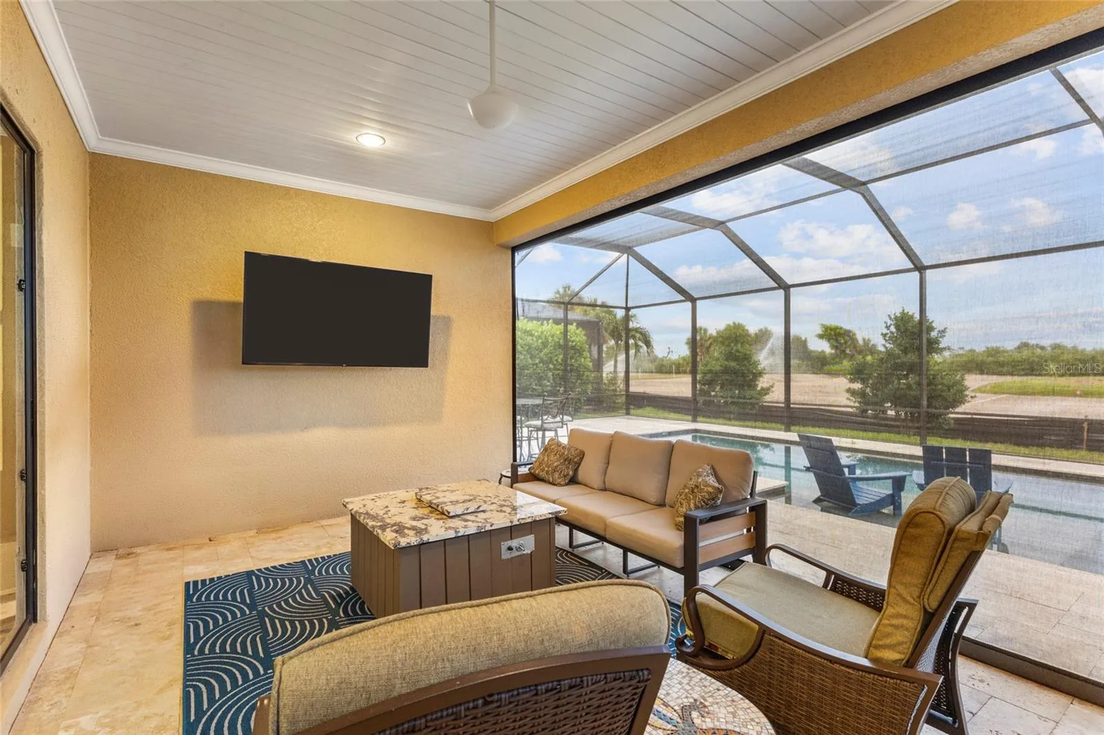 Hurricane Screen Down on Covered Lanai
