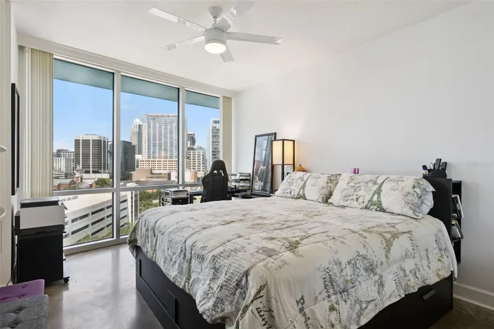 Primary bedroom with unobstructed city view
