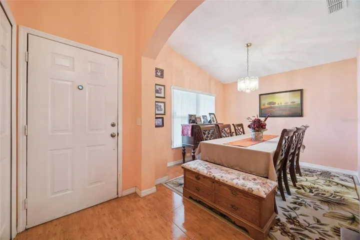 Foyer and dining room