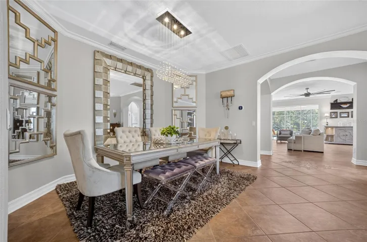 Another view of the separate dining room