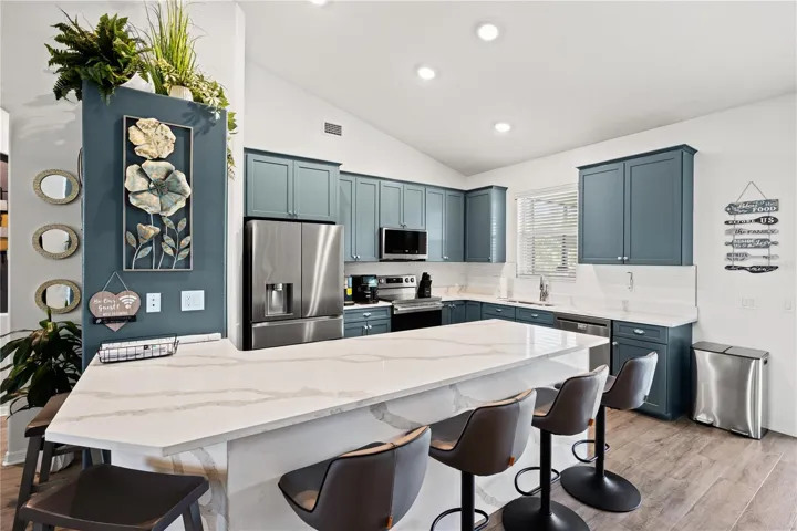 updated kitchen: cabinets, Quartz counters and LG appliances
