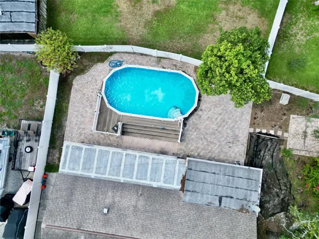 Drone of above ground Pool and Backyard