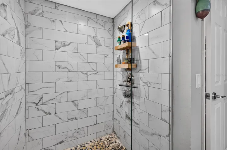 walk in glass shower spacious