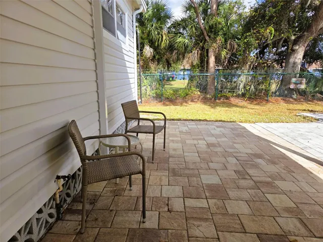 Paved sitting area