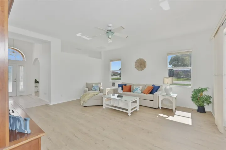 Living Room, Newer LVT Flooring Sliders to F
