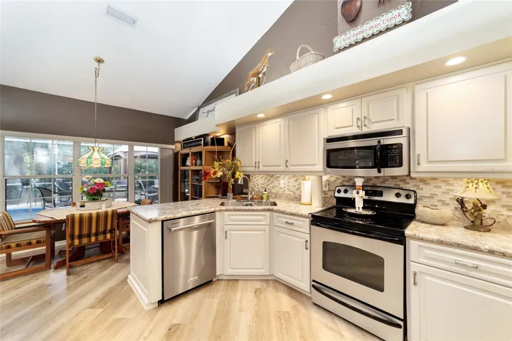 Kitchen view - tiled backsplash