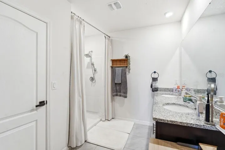 Double Sink Vanity with Walk in Shower