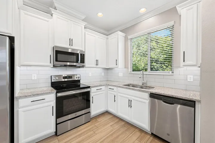 Stainless steel appliances.