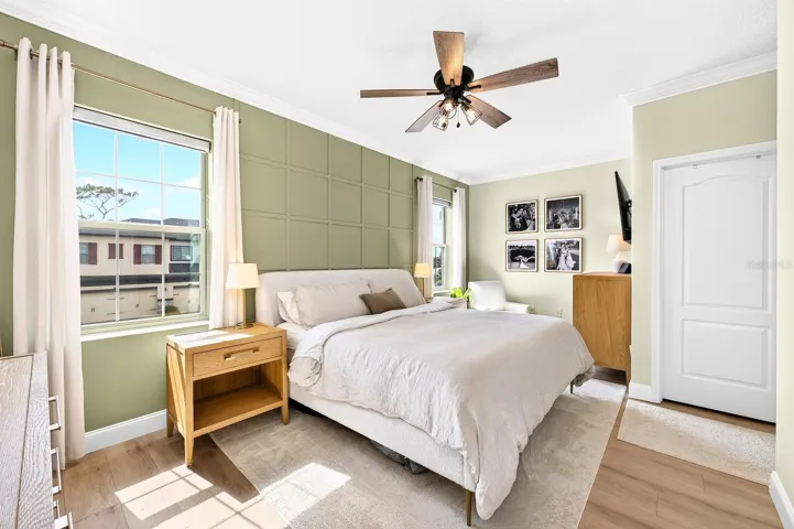 Light filled primary suite.
