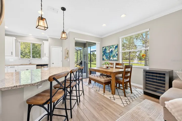 Open kitchen, living and dining.