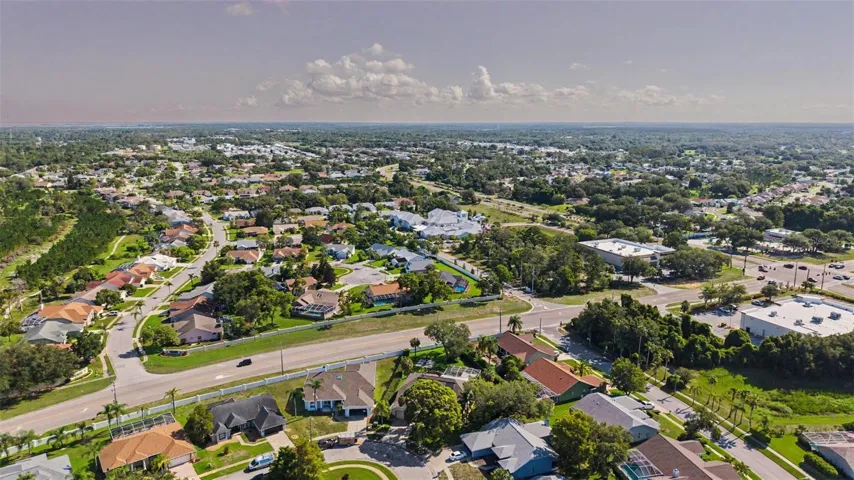 Ariel shot of the neighborhood and surrounding area.