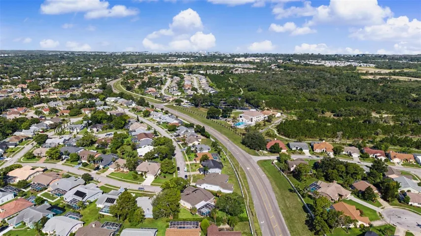 Ariel shot of the neighborhood and surrounding area.