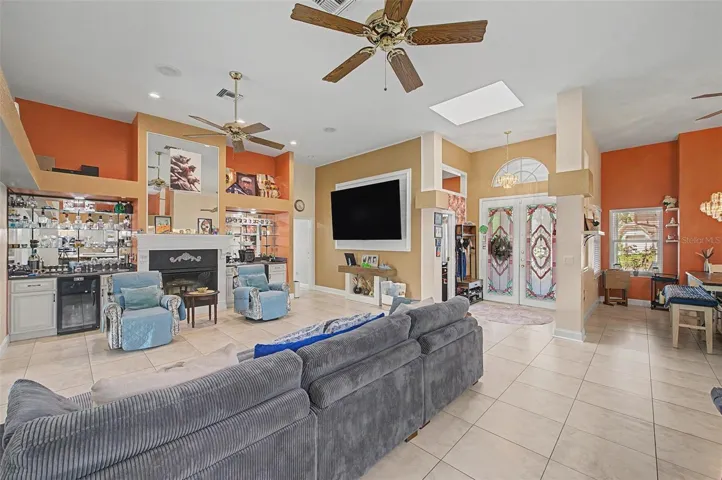 Large Family room and the front door.
